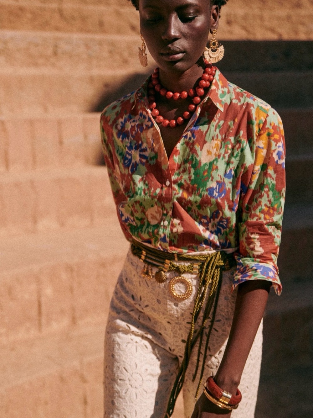 Sezane Pierro shirt antique flowers